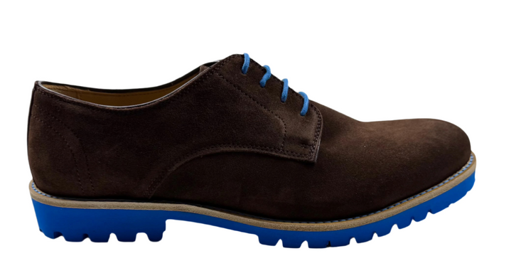 Mens Brown & Blue Derby Dress Shoes