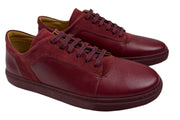 Men Red Leather Sneakers