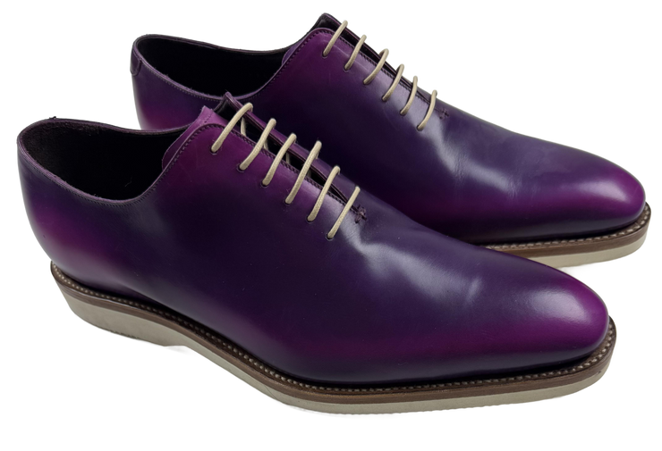 Mens Purple Leather Wingtip Dress Shoes