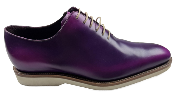 Mens Purple Leather Wingtip Dress Shoes