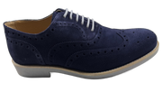 Mens Navy and Grey Suede Wingtip Dress Shoes