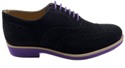 Mens Black and Purple Suede Wingtip Dress Shoes