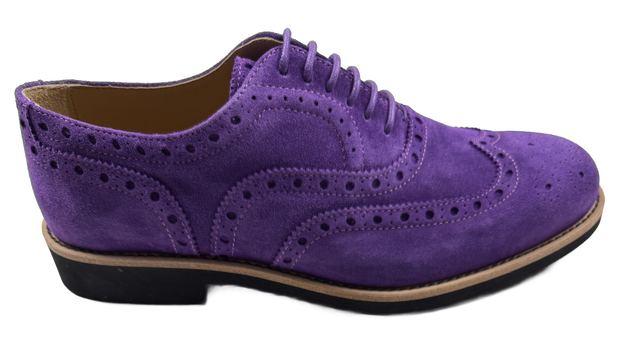 Mens Purple Suede Wingtip Dress Shoes