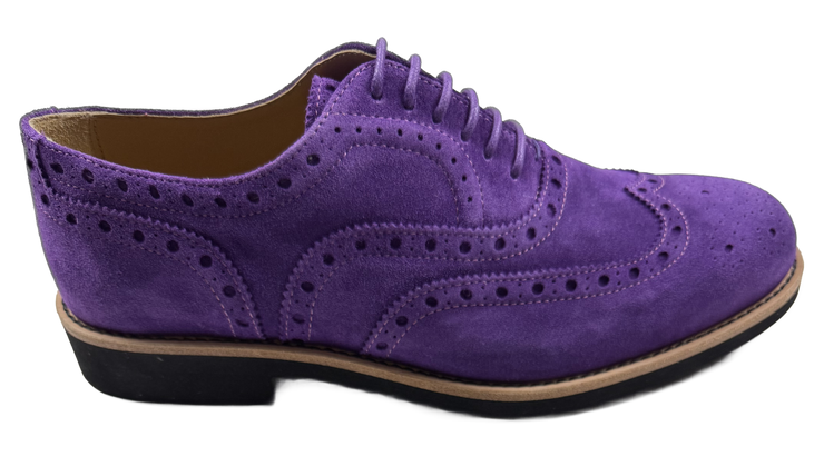 Mens Purple Suede Wingtip Dress Shoes