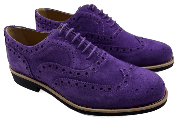 Mens Purple Suede Wingtip Dress Shoes