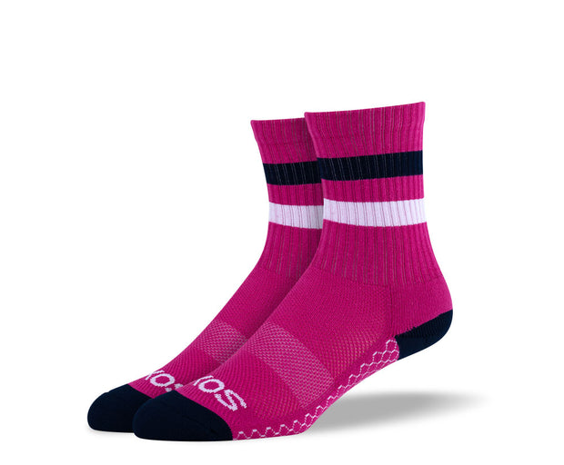 Women's Burgundy Athletic Crew Socks